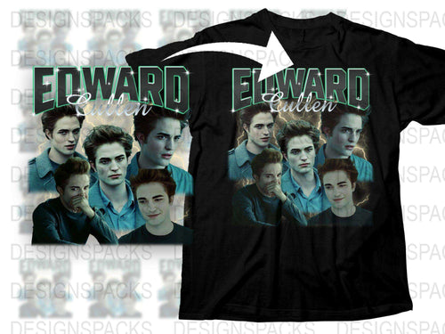 Edward Cullen Graphic T-Shirt, Twilight Saga Fan Merch, Movie Inspired Tee, Vampire Pop Culture Apparel, Unisex Clothing Gift