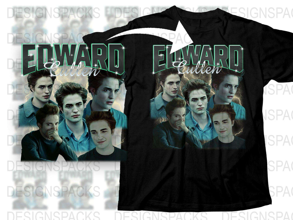 Edward Cullen Graphic T-Shirt, Twilight Saga Fan Merch, Movie Inspired Tee, Vampire Pop Culture Apparel, Unisex Clothing Gift