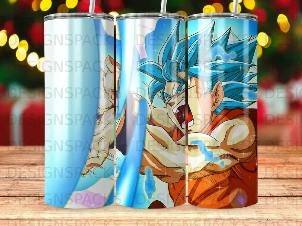 Goku Super Saiyan Blue Power Up Anime Character Tumbler product type