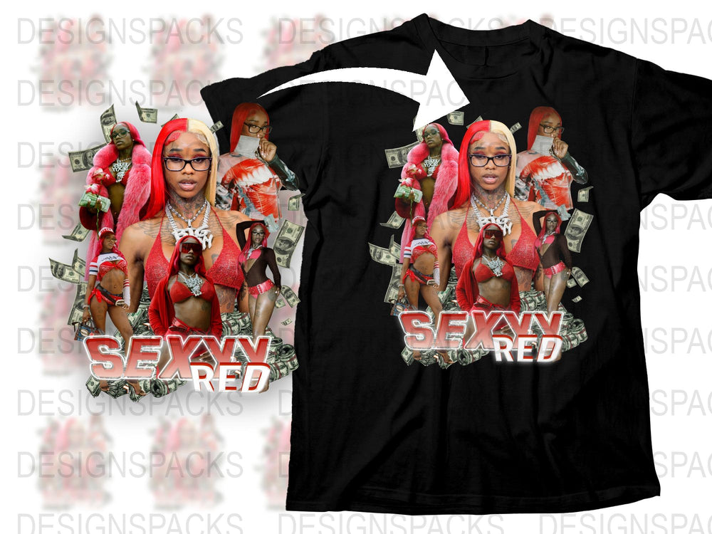 Sexy Red Graphic T-Shirt, Bold Women's Fashion Tee, Trendy Streetwear Top, Unique Urban Clothing Style