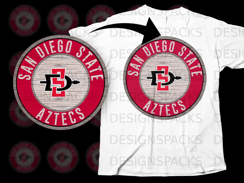 San Diego State Aztecs Logo Design Round T-Shirt
