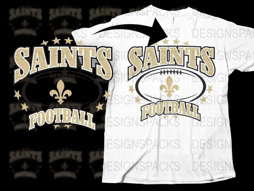 Saints Football T-Shirt, Vintage Graphic Tee, Sports Fan Gift, Retro Team Apparel, Casual Wear