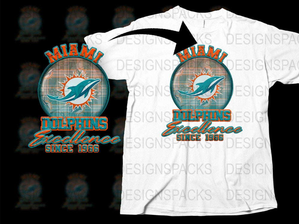 Miami Dolphins T-Shirt, NFL Team Excellence Since 1966, Football Fan Graphic Tee, Sports Apparel
