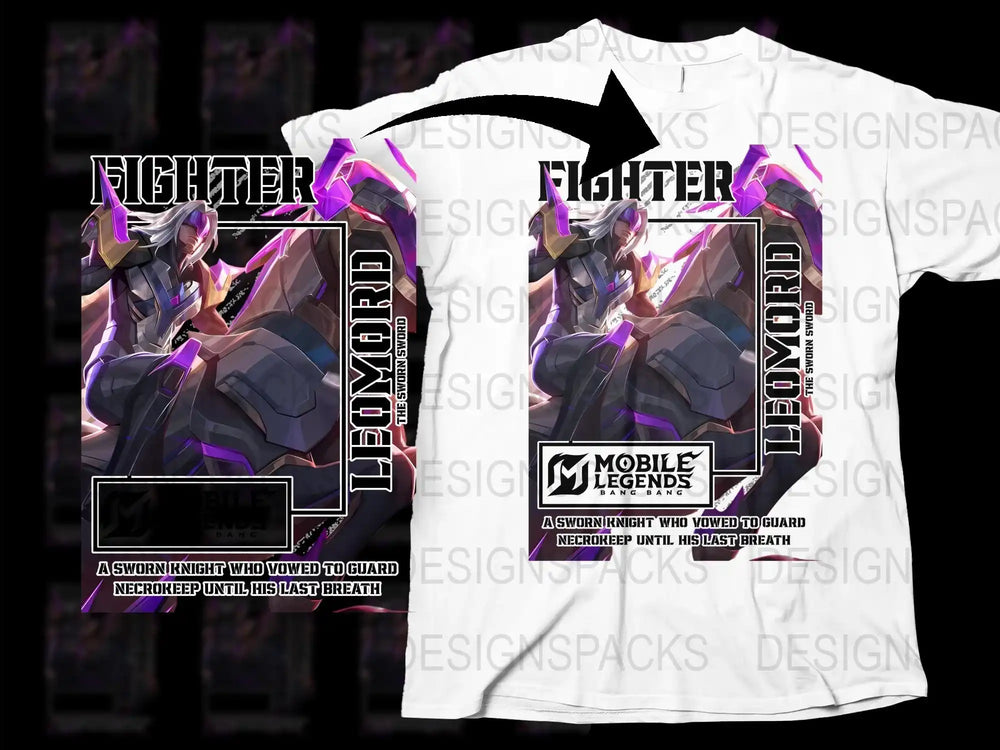 Mobile Legends Leonord T-Shirt, Gaming Apparel, Fighter Knight Graphic Tee, Fan Merchandise