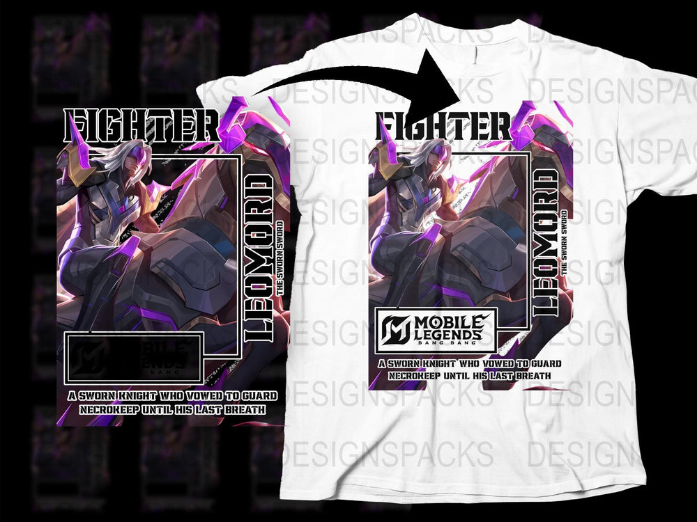 Mobile Legends Leonord T-Shirt, Gaming Apparel, Fighter Knight Graphic Tee, Fan Merchandise