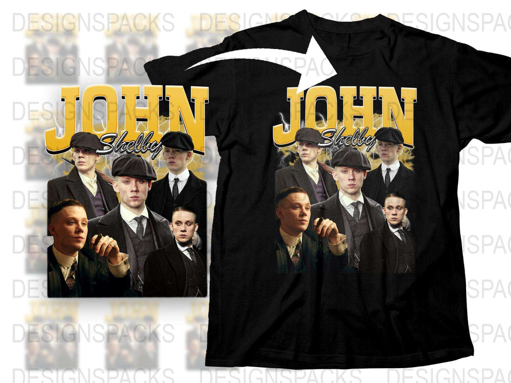 Peaky Blinders Inspired T-Shirt, John Shelby Graphic Tee, Vintage Gangster Style Shirt, Gift for Fans
