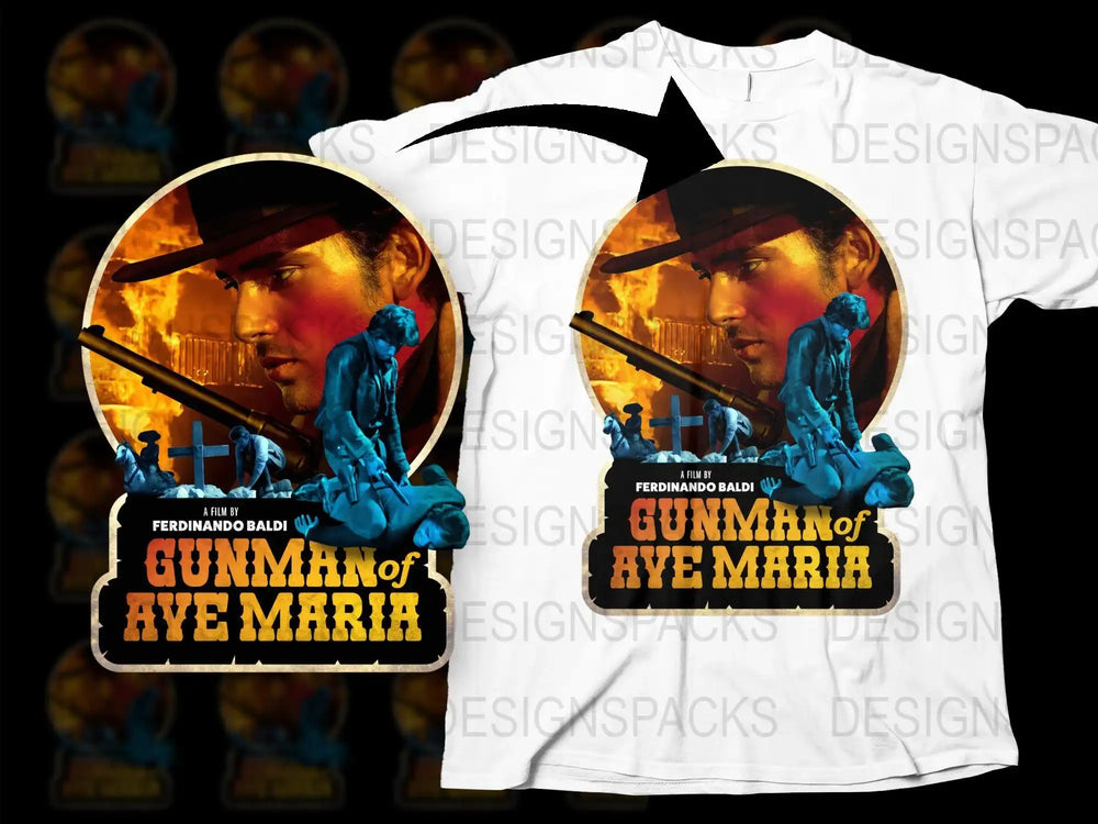 Vintage Gunman of Ave Maria Movie T-Shirt, Retro Film Graphic Tee, Unisex Fashion