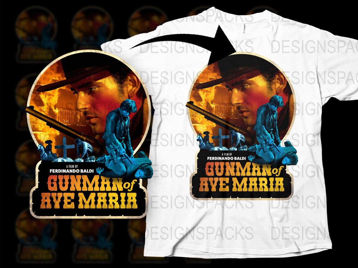 Vintage Gunman of Ave Maria Movie T-Shirt, Retro Film Graphic Tee, Unisex Fashion