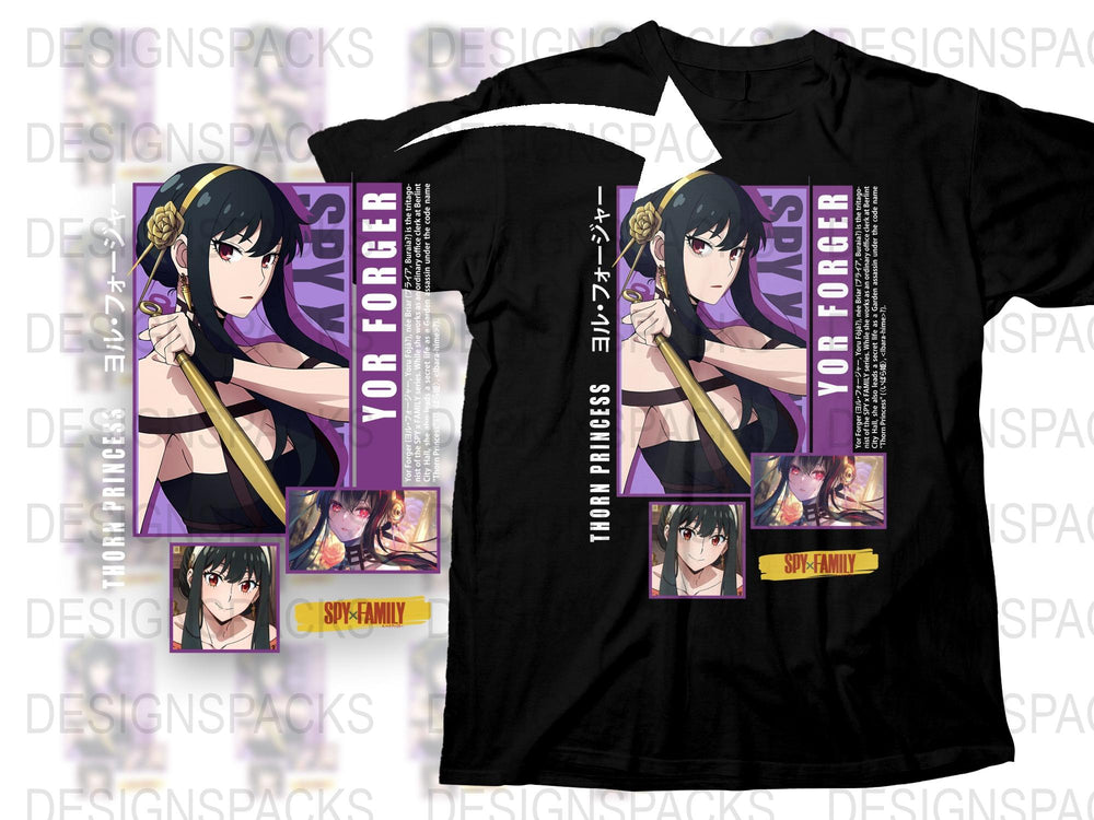 Spy x Family Anime T-Shirt, Yor Forger Thorn Princess Graphic Tee, Unisex Manga Shirt Sizes S-XXL