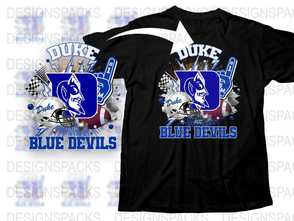 Duke Blue Devils T-Shirt, Collegiate Fan Gear, Sports Team Apparel, Graphic Tee, Black and Blue