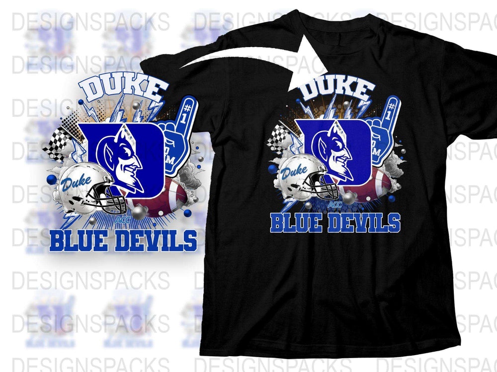 Duke Blue Devils T-Shirt, Collegiate Fan Gear, Sports Team Apparel, Graphic Tee, Black and Blue