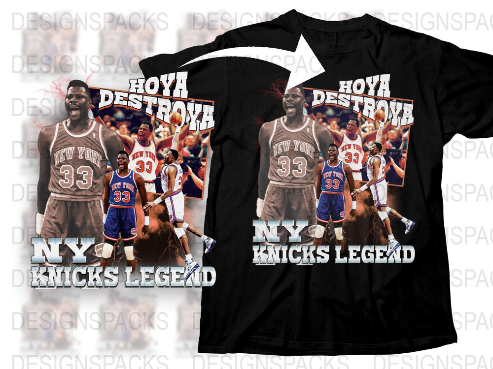 Vintage New York Knicks Legend T-Shirt, Retro Basketball Sports Tee, Fan Apparel, Gift Idea for Basketball Lovers, Patrick Ewing Inspired