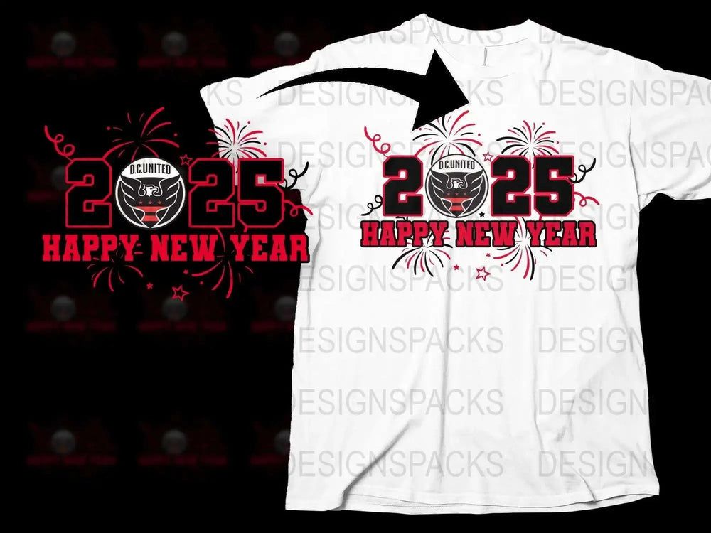 D.C. United Happy New Year 2025 Celebration Png Digital Download