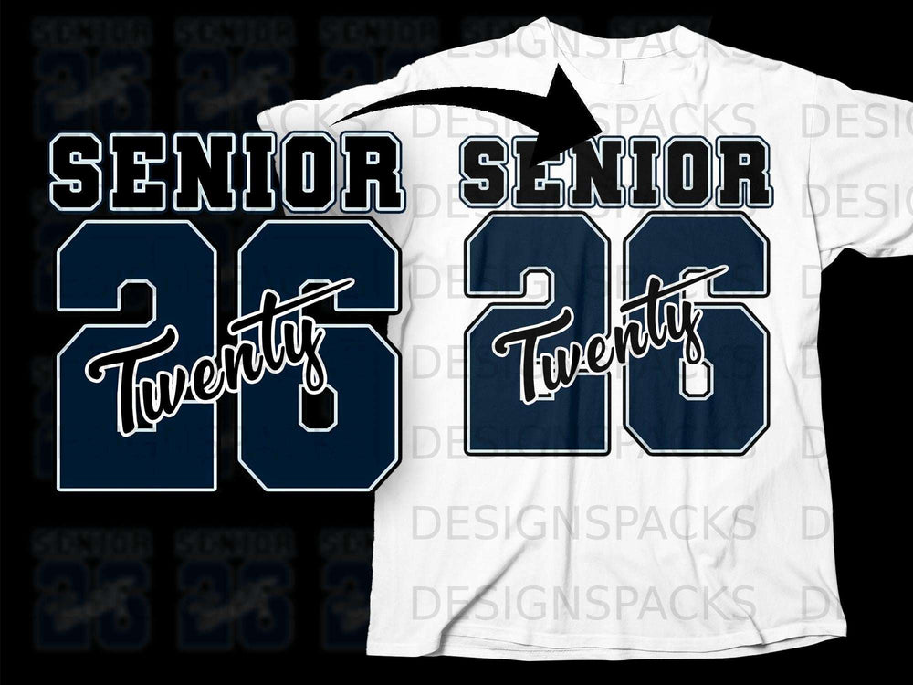 Senior 26 with "Twenty" written across the numbers.