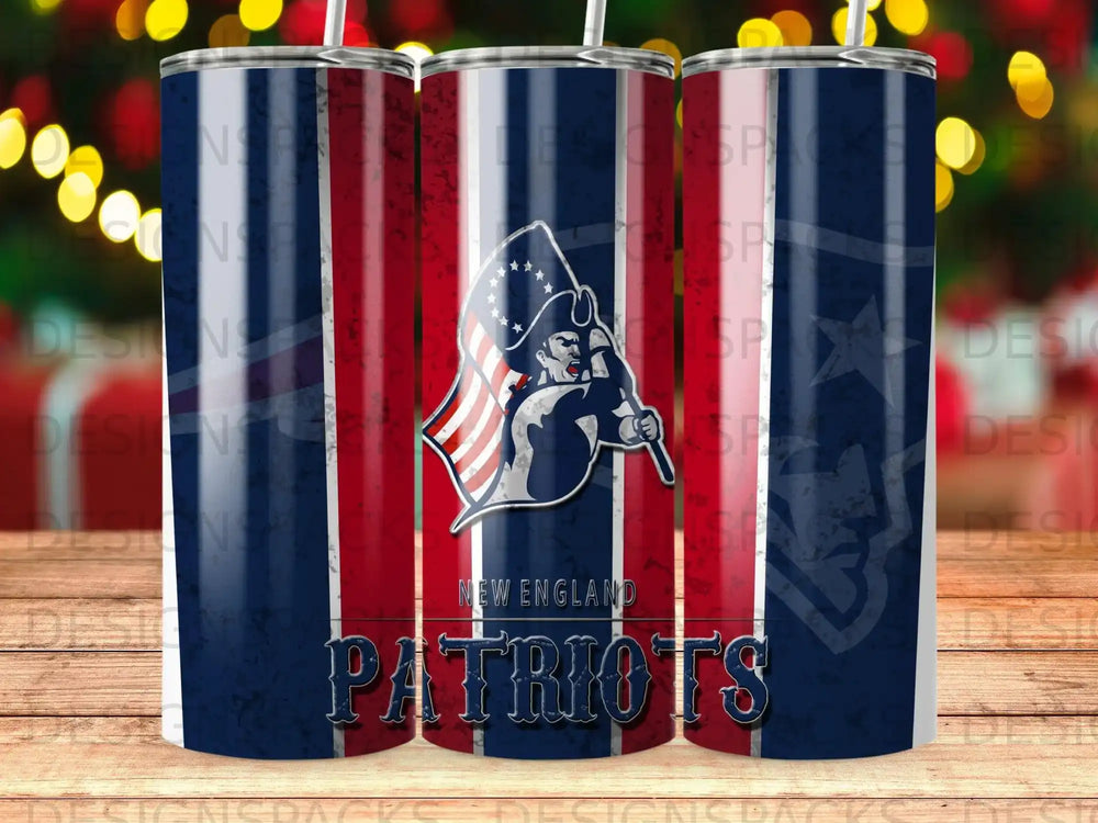 New England Patriots Red White Blue Stripes Tumbler product type