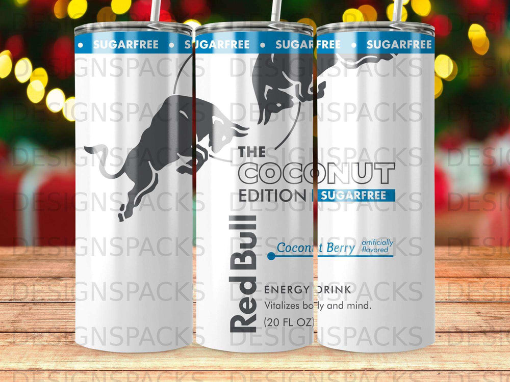 Red Bull Sugarfree Coconut Berry energy drink can with label.