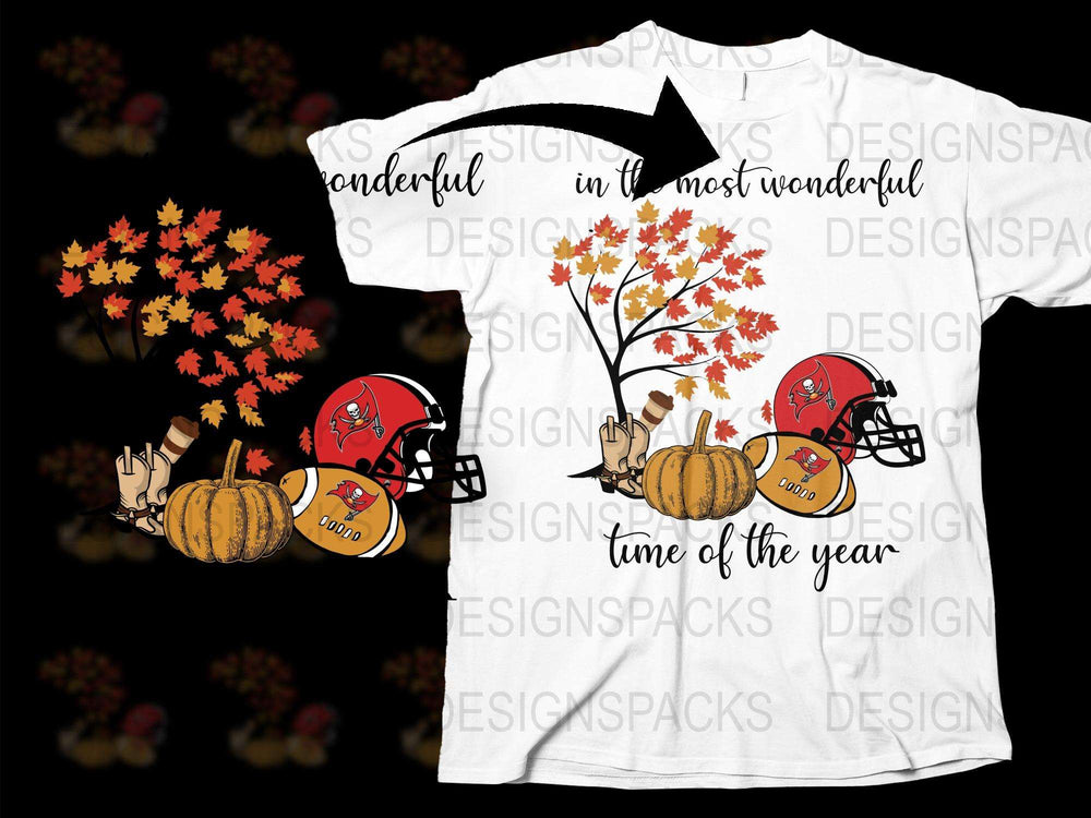 Autumn Football T-Shirt, Fall Pumpkin and Helmet Graphic Tee, Thanksgiving Sports Apparel