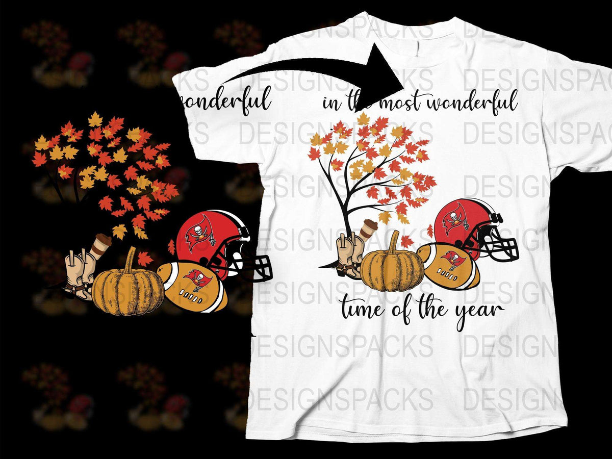 Autumn Football T-Shirt, Fall Pumpkin and Helmet Graphic Tee, Thanksgiving Sports Apparel
