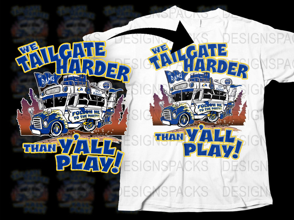 Tailgate Harder Than Y'all Play T-Shirt, Sports Fan Tee, Funny Football Game Day Shirt, Unisex Tailgating Shirt