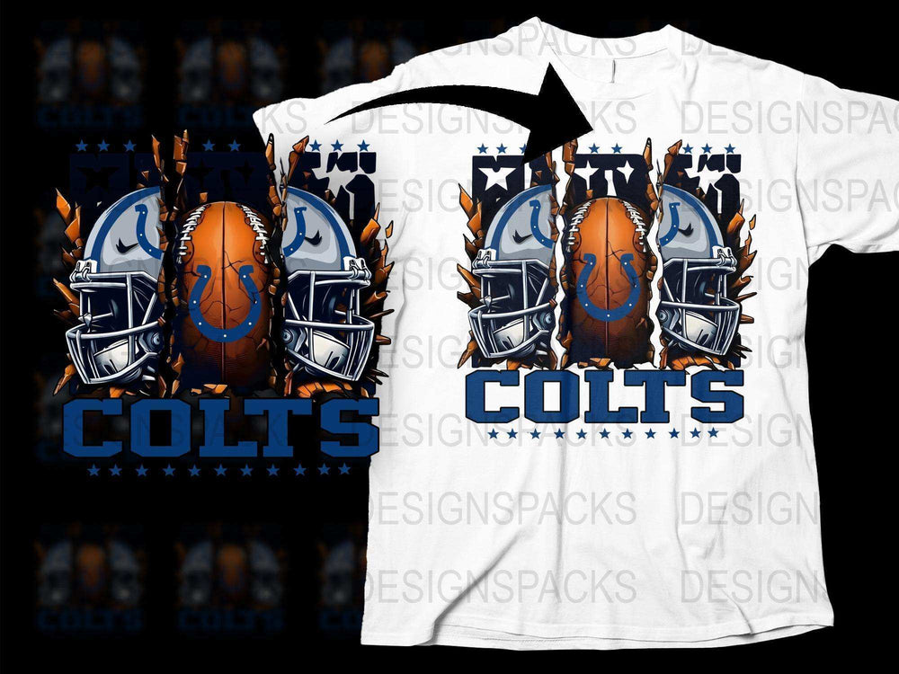 Indianapolis Football Themed T-Shirt, Blue White Sports Tee, Casual Wear, Fan Apparel