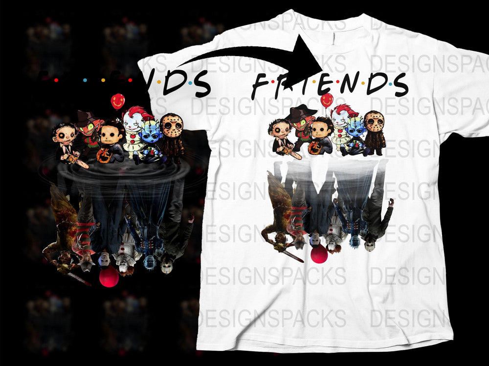 Unisex Cartoon Character Friends T-Shirt, Colorful Graphic Tee, All Sizes Available, Casual Wear