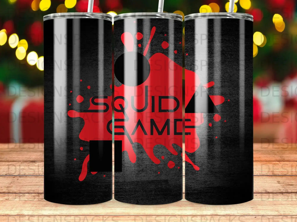 SQUID GAME red splatter dark background tumbler product type