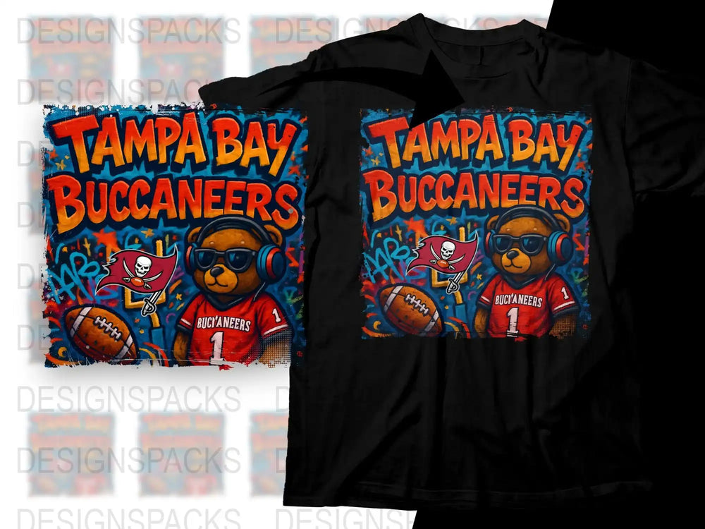 Tampa Bay Buccaneers T-Shirt, Cool Pirate Dog Graphic, Football Fan Apparel, Trendy Sports Clothing, Unique Gift Idea