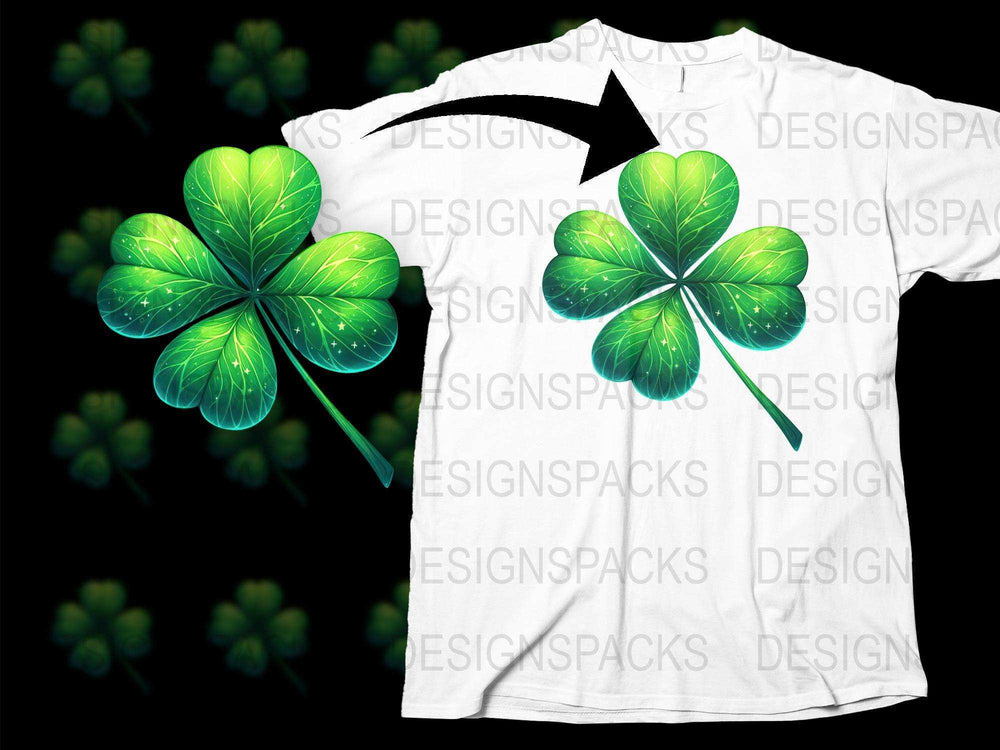 St. Patrick's Day T-Shirt Green Clover Print Unisex Casual Tee Graphic Shirt