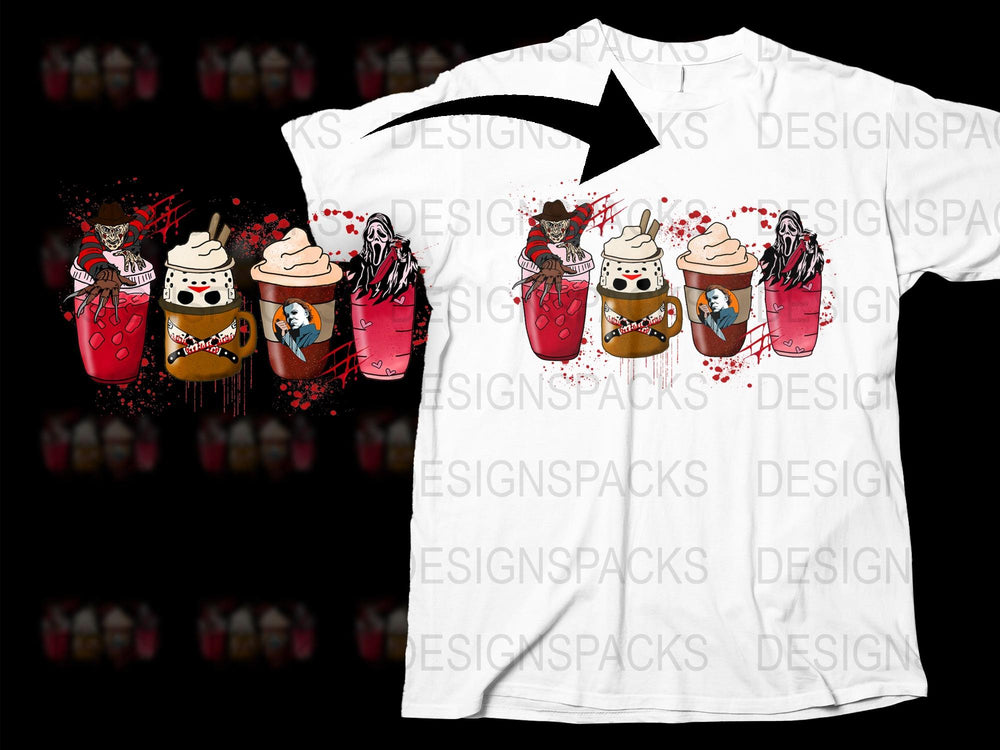 Festive Holiday T-Shirt, Cute Christmas Characters, Snowman Hot Cocoa Design, White Graphic Tee