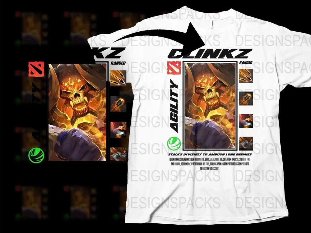 Graphic Print T-Shirt, Fiery Monster Design, Cool Gamer Tee, Stylish White Shirt for Teens and Adults