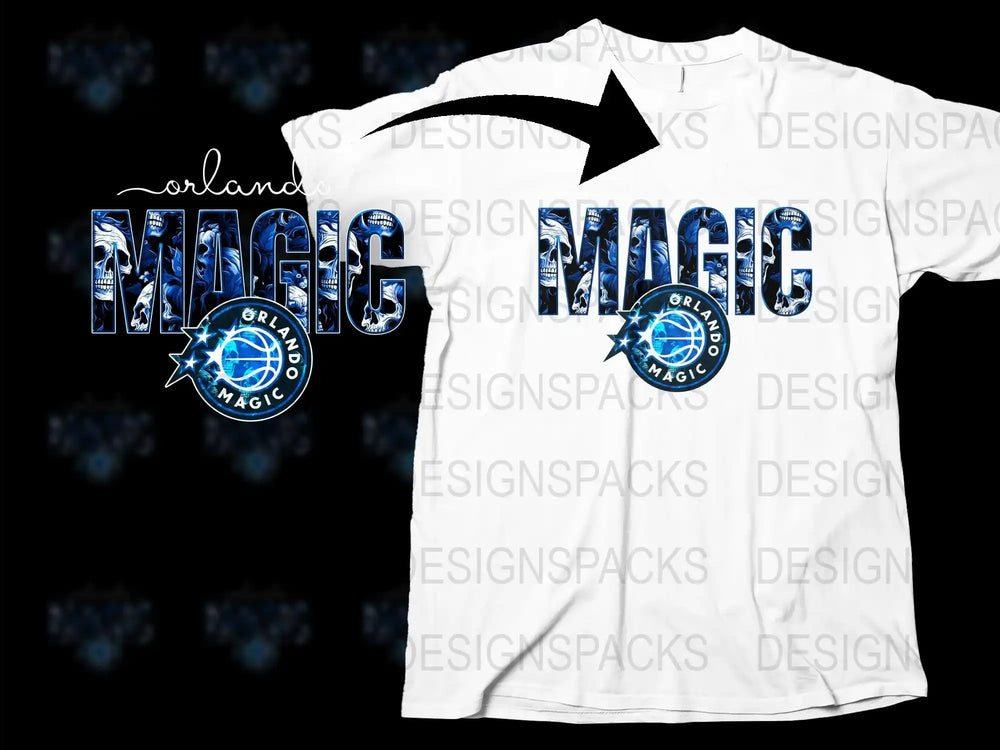 Orlando Magic NBA Sports Team White Graphic T-Shirt, Unisex Basketball Fan Apparel