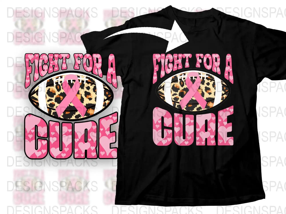 Breast Cancer Awareness T-Shirt, Fight for a Cure Pink Ribbon Graphic Tee