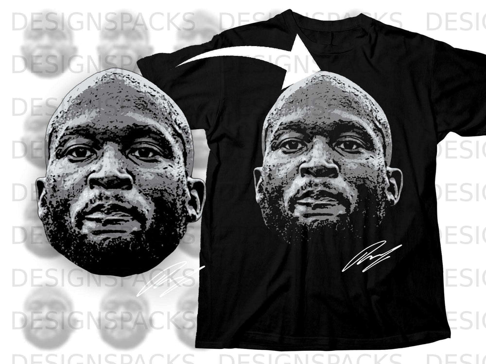 Large Face Graphic Printed T-Shirt with Signature Design