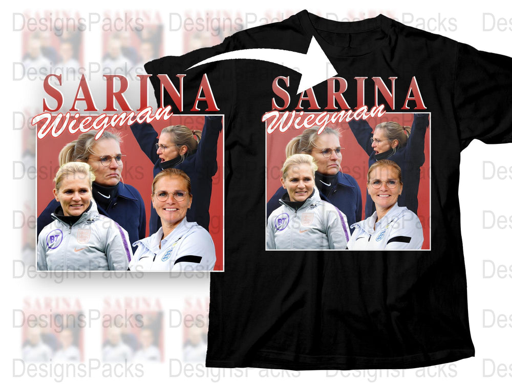 Sarina Wiegman Graphic T-Shirt, Women's Football Coach Design, Sports Fan Apparel, Unique Gift Idea