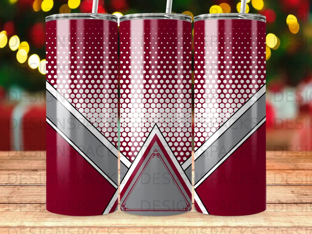 Dark Red Gray White Polka Dots Geometric Tumbler product type