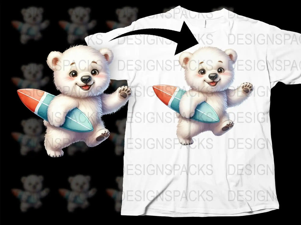 Kids White T-Shirt with Cute Cartoon Bear Astronaut Design, Space Theme Apparel for Children