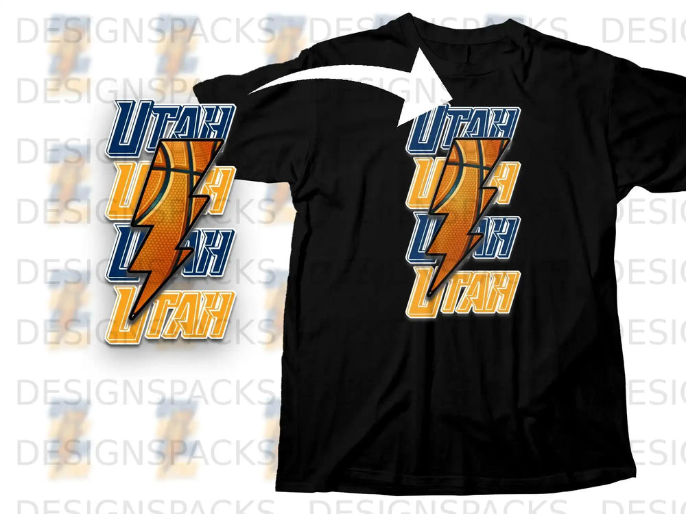 Utah Basketball Lightning Bolt Design Shirt