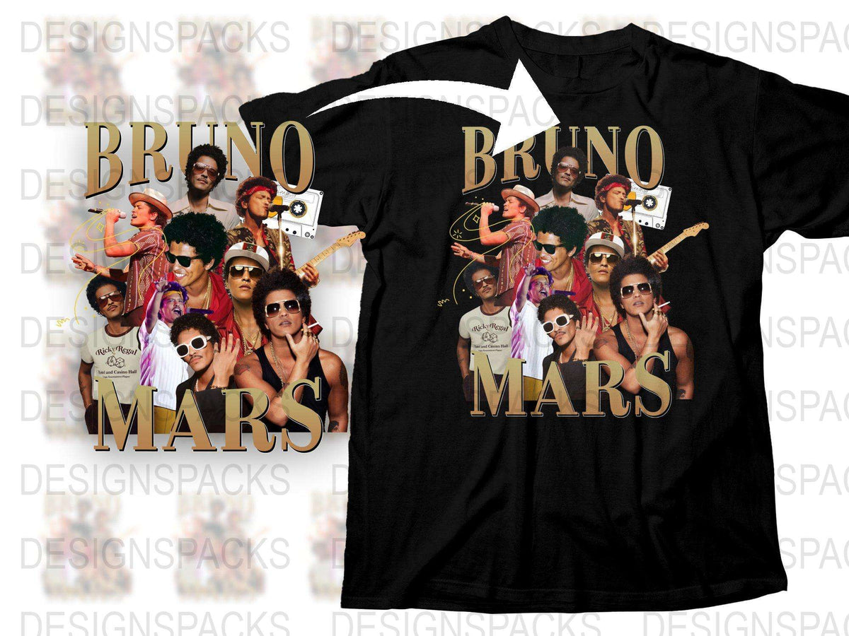 Bruno Mars Graphic T-Shirt, Vintage Style Pop Music Tee, Retro Fan Merchandise, Unisex Black Shirt