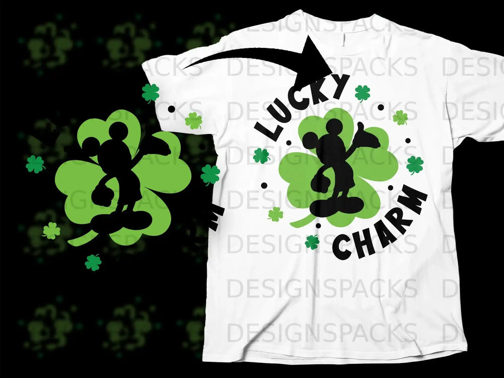 Lucky Charm Mickey Silhouette Shamrock Design product type