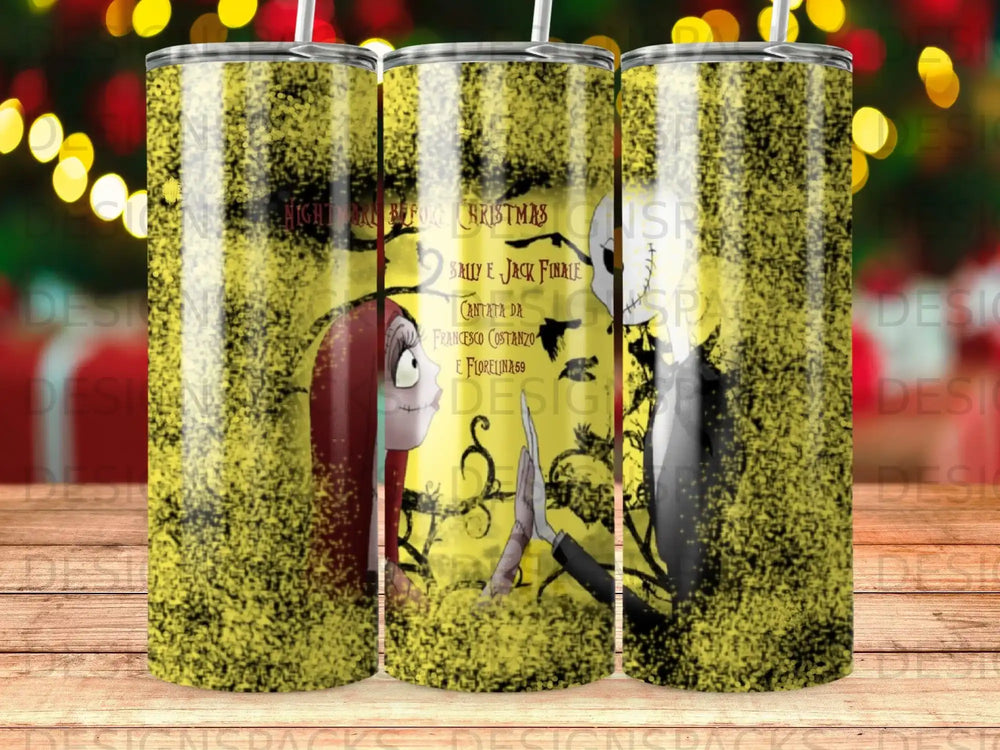 Nightmare Before Christmas Sally and Jack Finley tumbler with Francesco Costanzo and Florelina59.