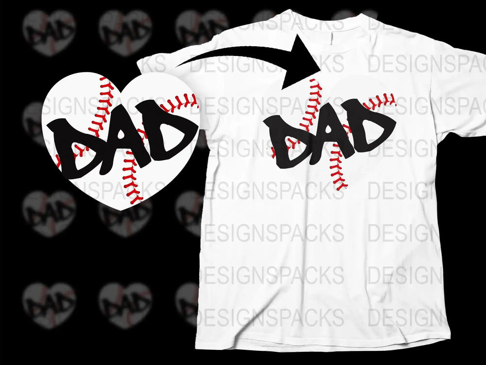 Baseball Dad T-Shirt, Father's Day Gift, Men's Graphic Tee, Sports Theme Casual Wear