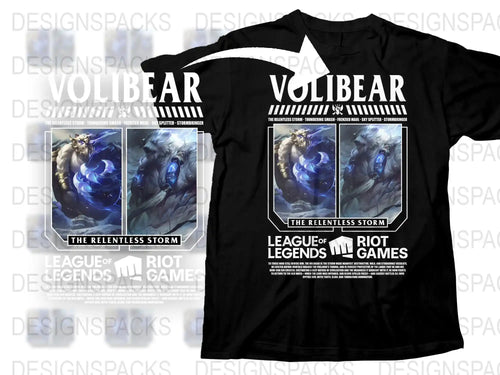League of Legends Volibear T-Shirt, The Relentless Storm Graphic Tee, Riot Games Merchandise