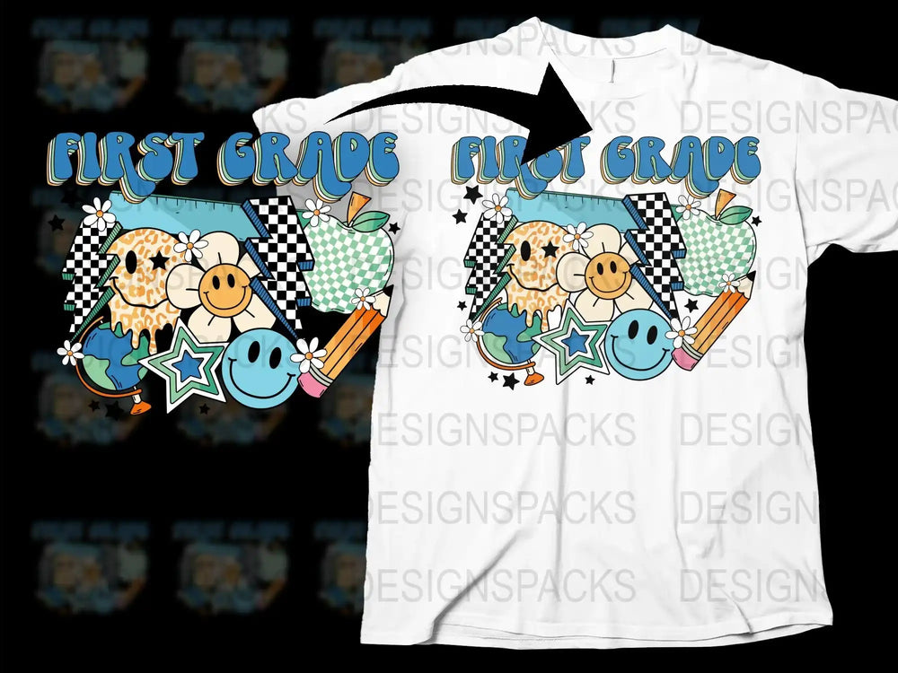 First Grade Teacher T-Shirt, Cute Owl Graphic, Unisex School Tee, Checkered Pattern