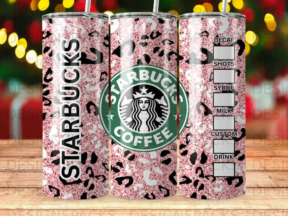 Starbucks Pink Glitter Cheetah Print Menu product type