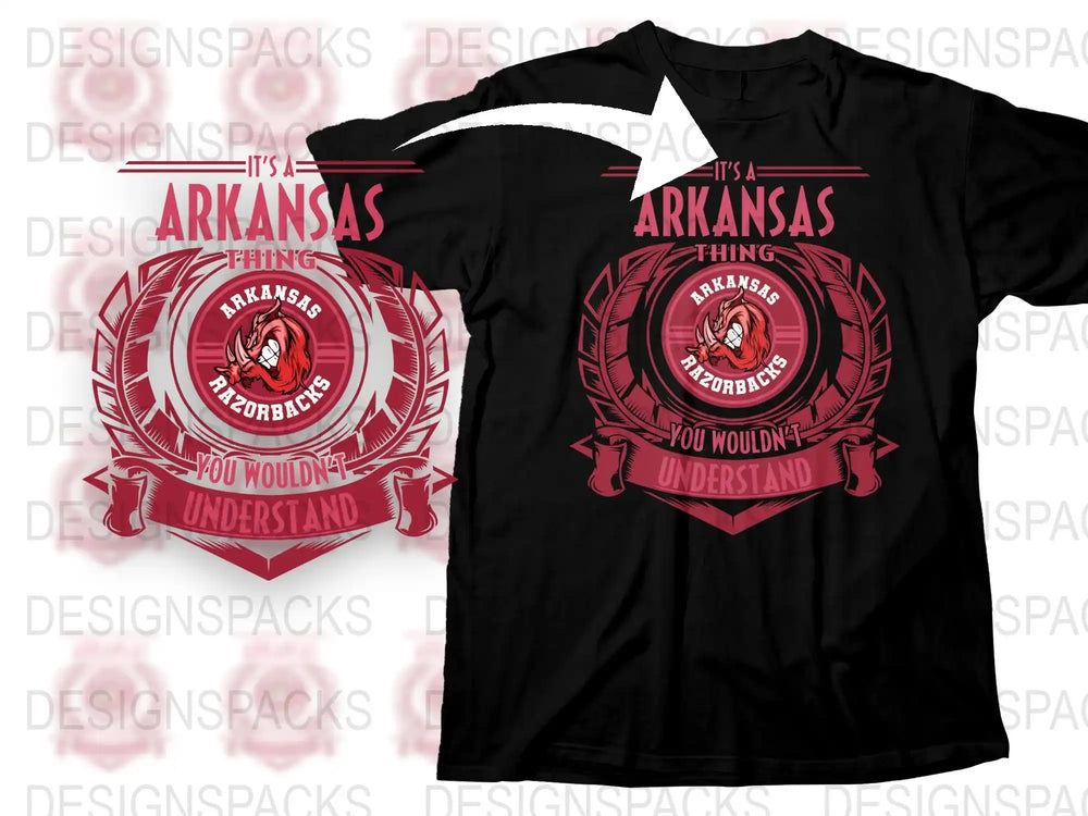 Arkansas Thing T-Shirt, Unique Arkansas Razorback Fan Apparel, Black Graphic Tee