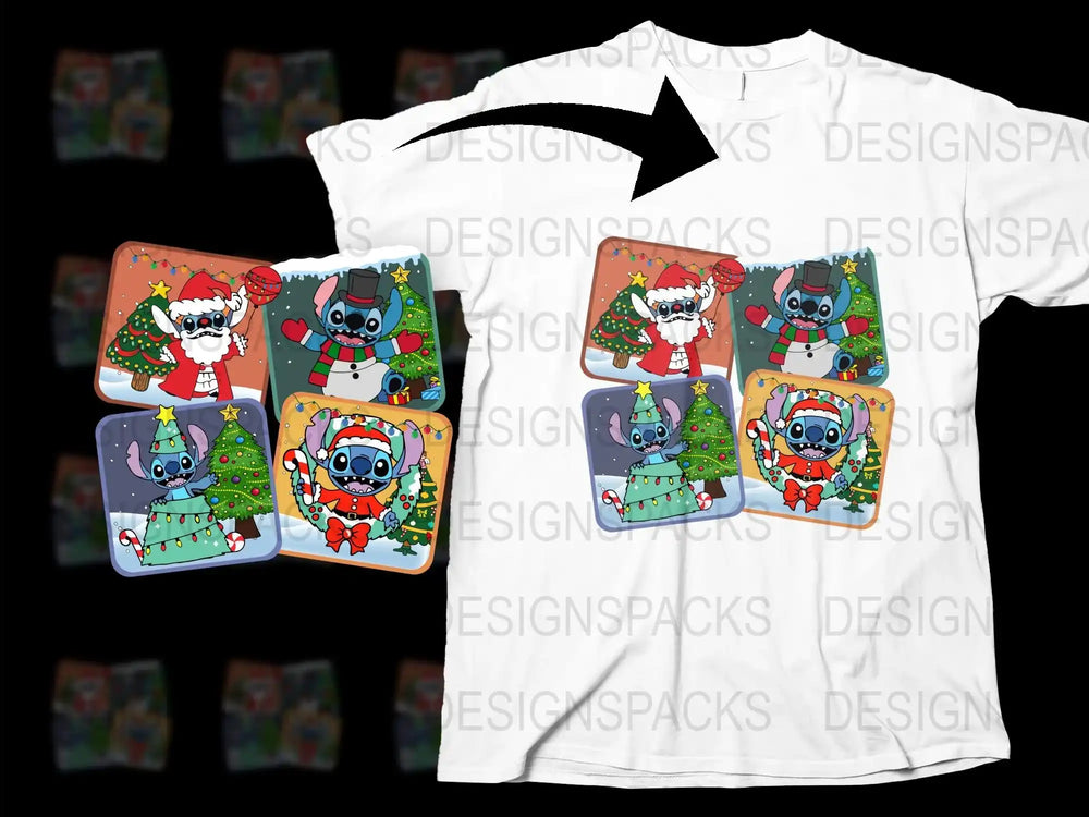 Cute Cartoon Animal Christmas T-Shirt, Festive Winter Holiday Kids Apparel, Colorful Graphic Tee for Children