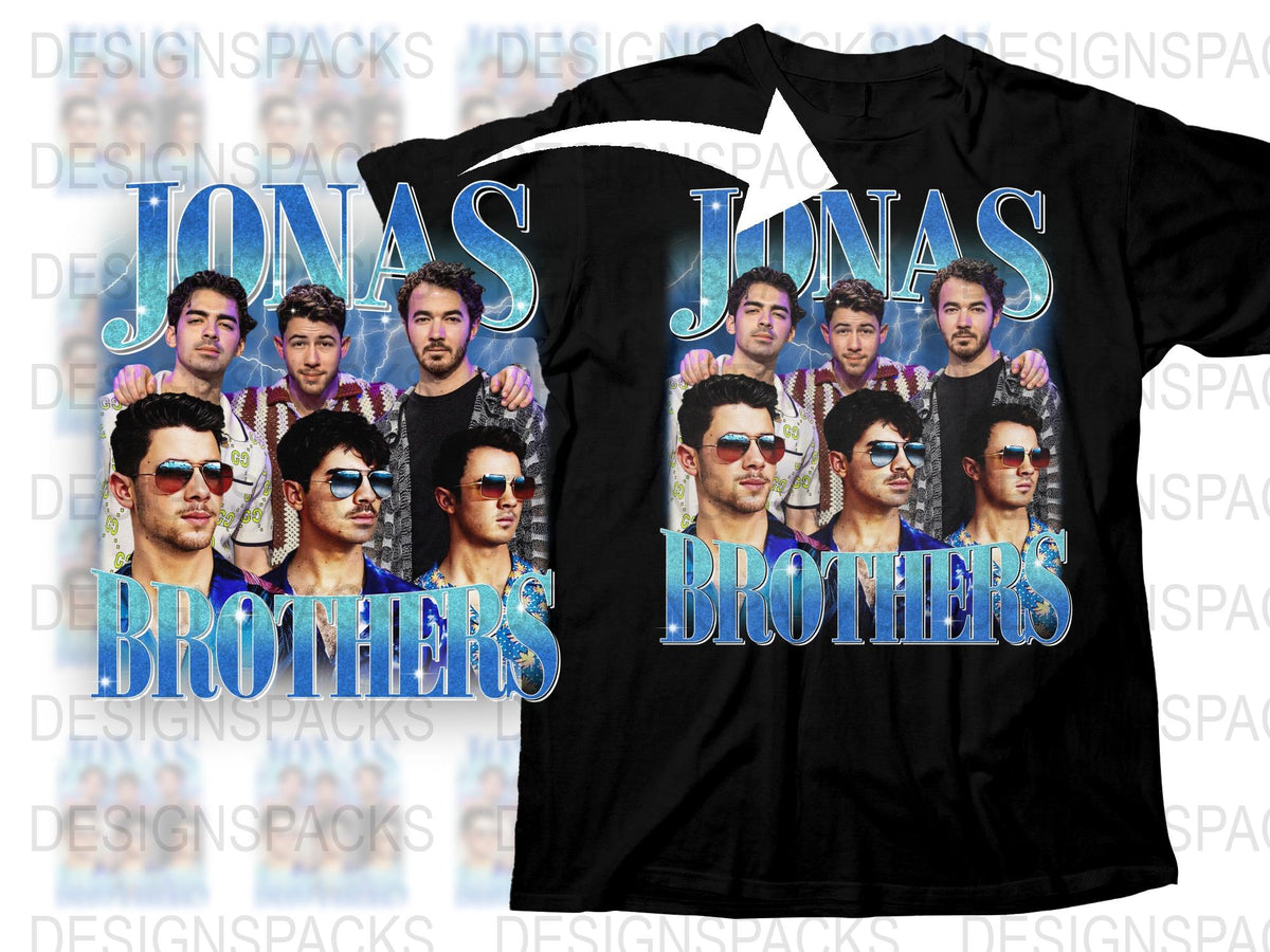 Vintage Jonas Brothers Band T-Shirt, Retro Pop Music Tee, Collectible Concert Merch, Unisex Black Graphic Shirt