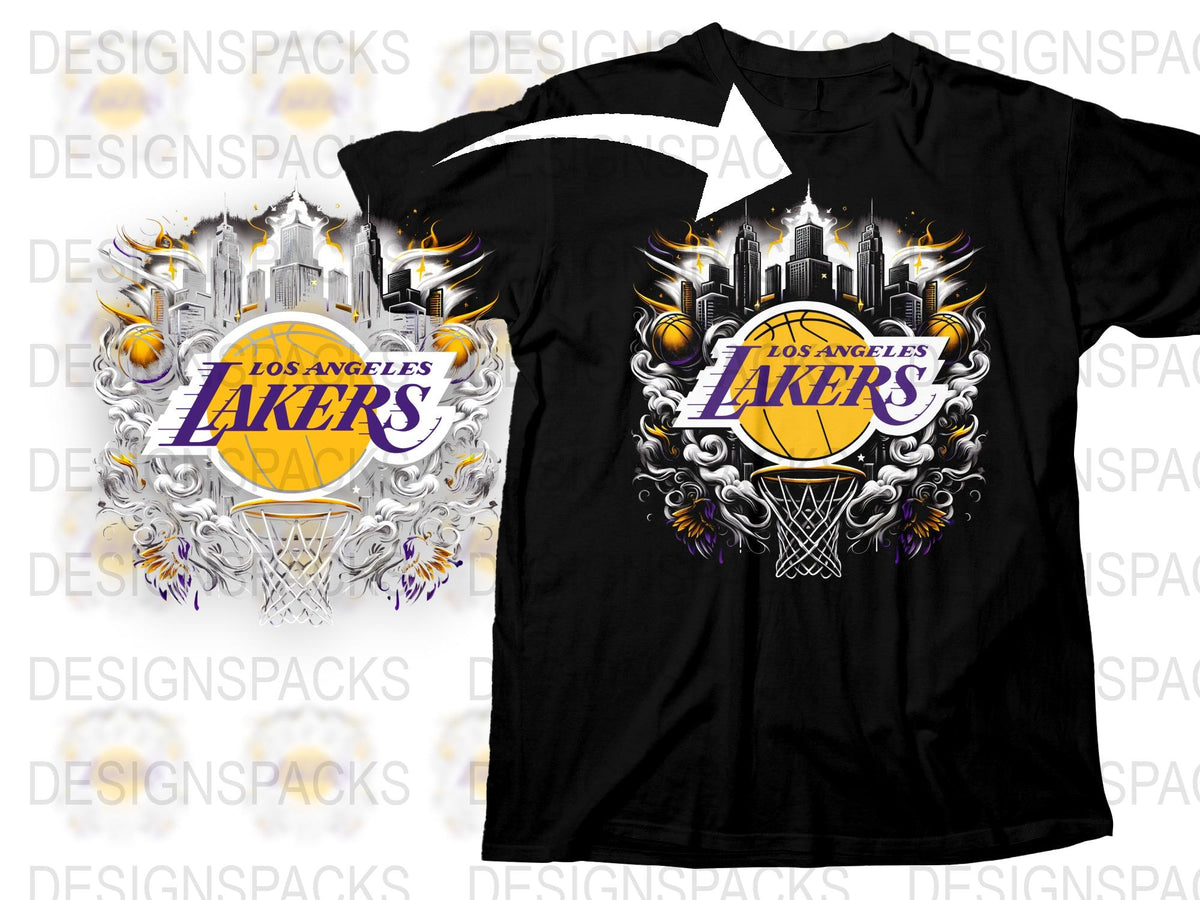 Los Angeles Lakers T-Shirt, Basketball Team Graphic Tee, Urban Style Sports Apparel