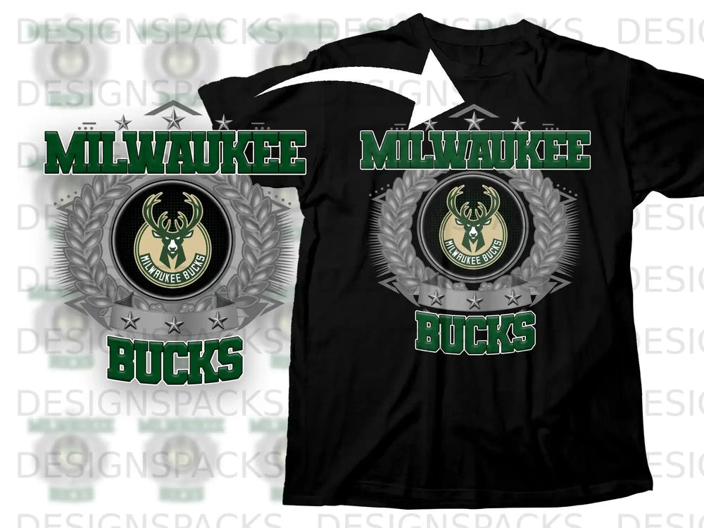Milwaukee Bucks Design Graphic Shirt