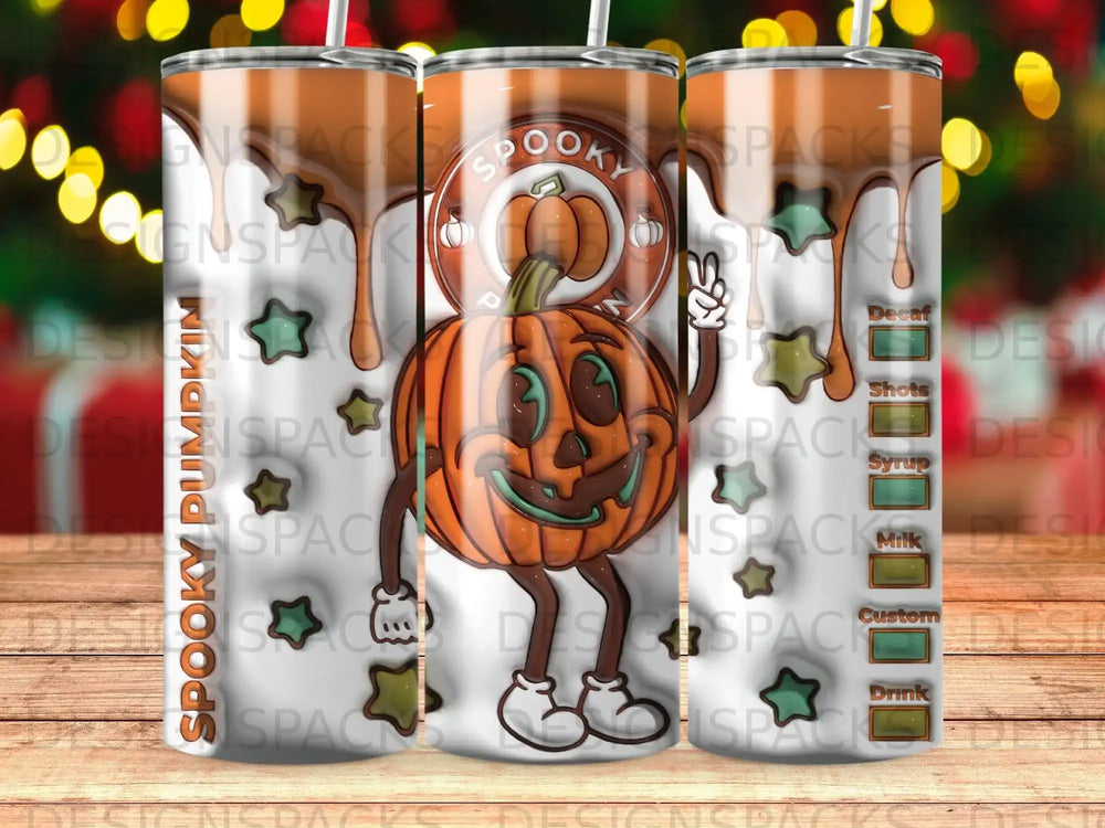 Spooky Pumpkin Character Peace Sign Drink Customizations product type